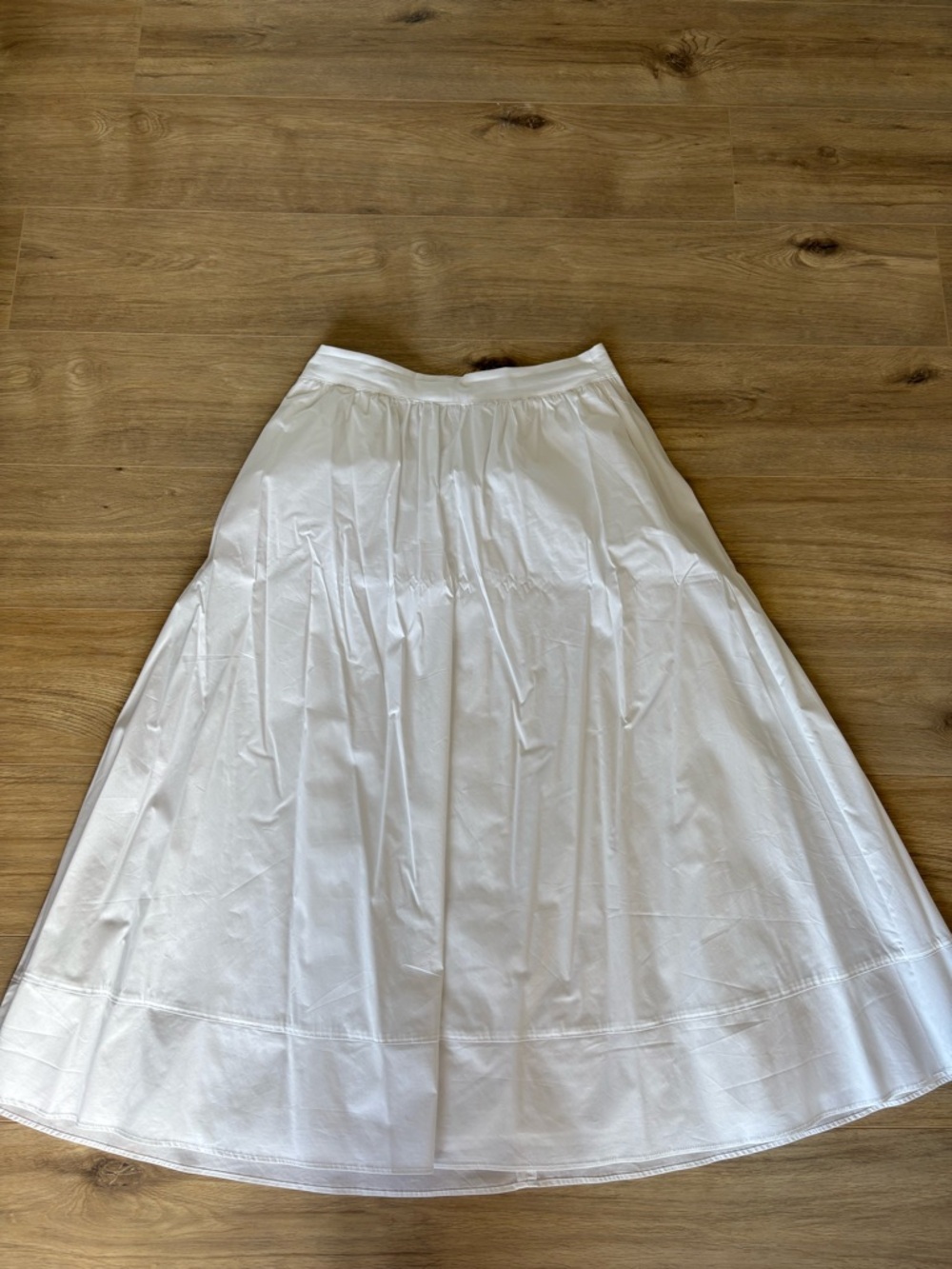Dynamite White A-Line Midi poplin Skirt